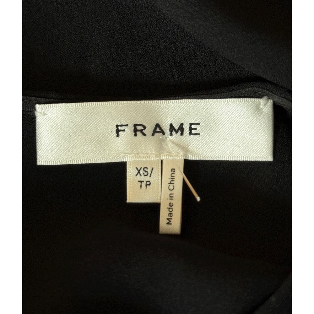 Frame long bell sleeve top blouse black size X-Small XS - Picture 6 of 9